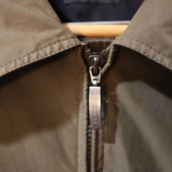 Claiborne Brown Grunge Bomber Jacket with Classic Collar and Ribbed Cuffs 3X - Picture 3 of 11